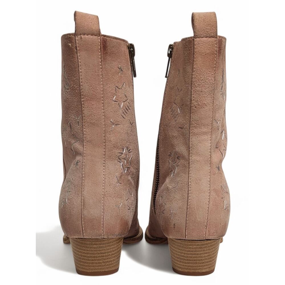 Free People Bowers Pink Star Moon Embroidered Western Boots 9 39 NWOT Distressed - Picture 5 of 10